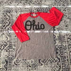 HOMAGE Red and Gray Ohio Long Sleeve Tee